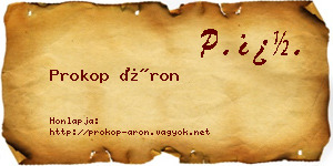 Prokop Áron névjegykártya